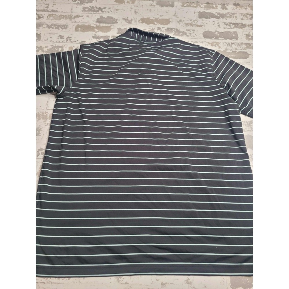 Peter MIllar Summer Comfort Men's Short Sleeve Striped Polo Large Black/Blue - Picture 2 of 6